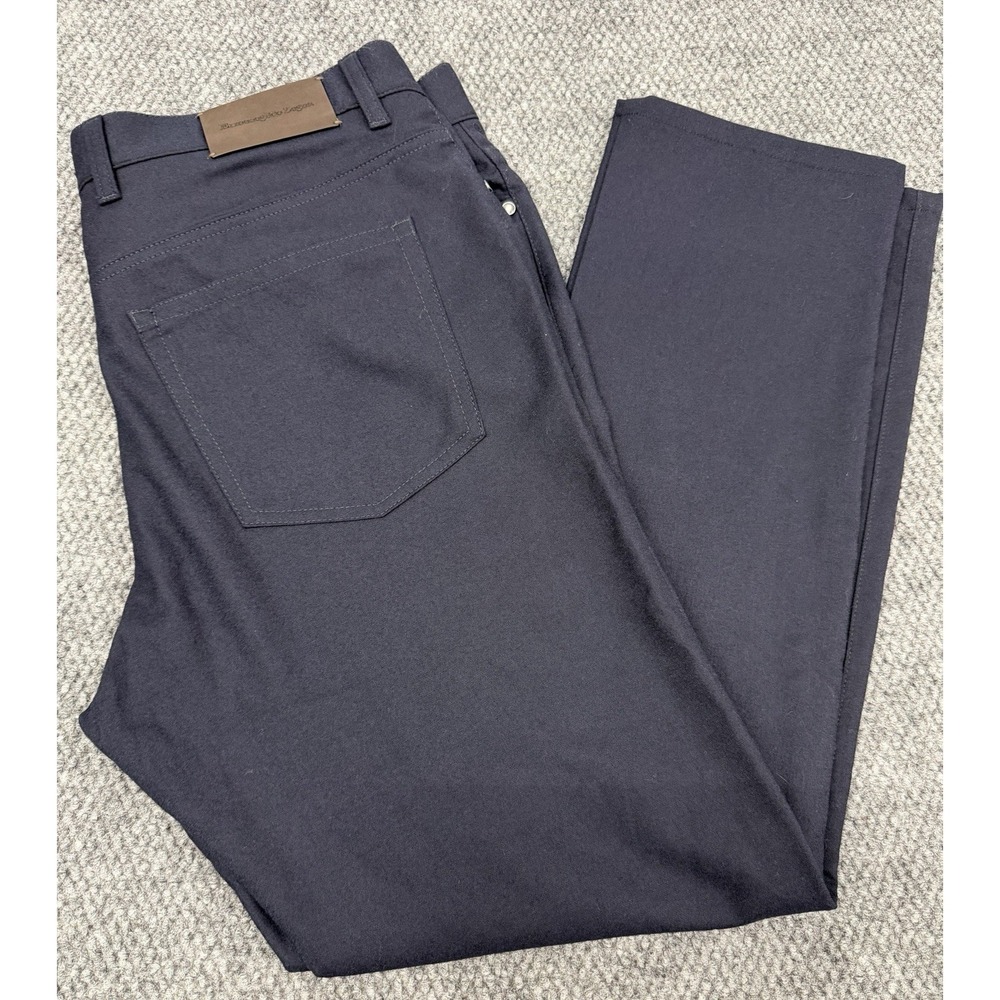 Ermenegildo Zegna Men's 38x30 Navy Wool Pants 5 Pocket Straight Leg Casual Chino